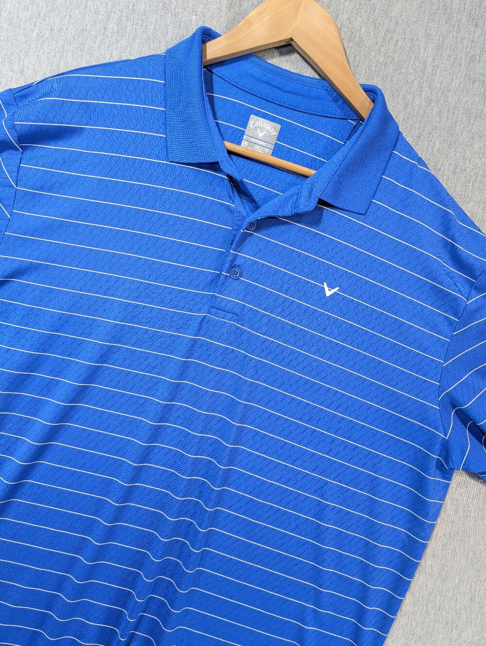 Callaway Striped Golf Polo Shirt Men's XL Blue White